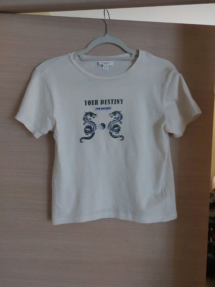Tee-shirt beige imprimé  hippocampe