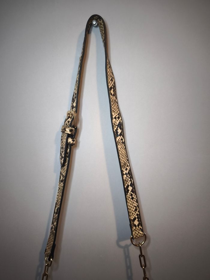 Sac bandoulière effet python DAPHNÉA – Chaîne dorée – impeccable ✨ - photo numéro 7