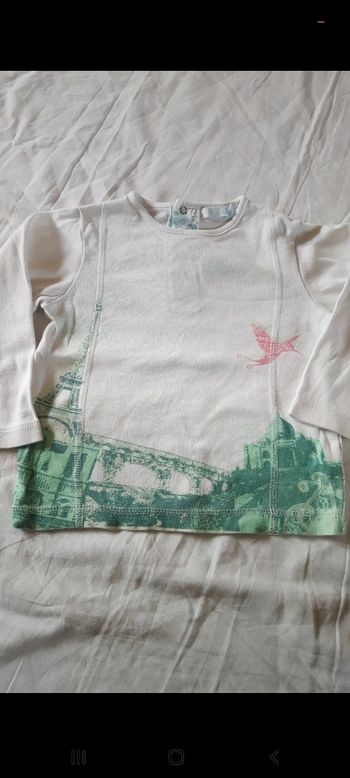 T-shirt blanc et vert obaibi paris