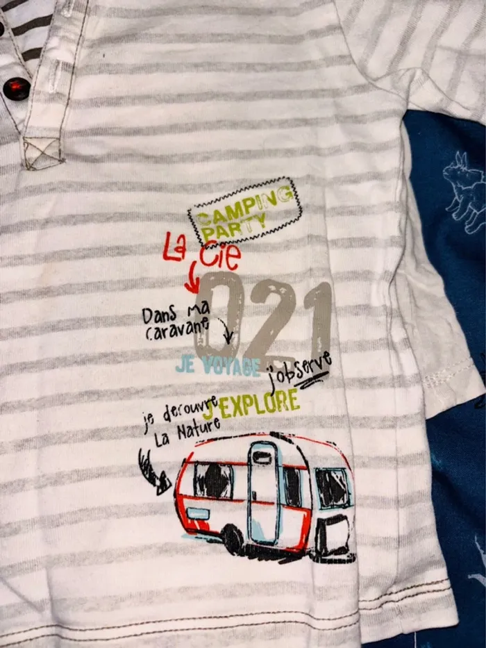 Lot de 2 tee shirt manches longues 24 mois - photo numéro 2