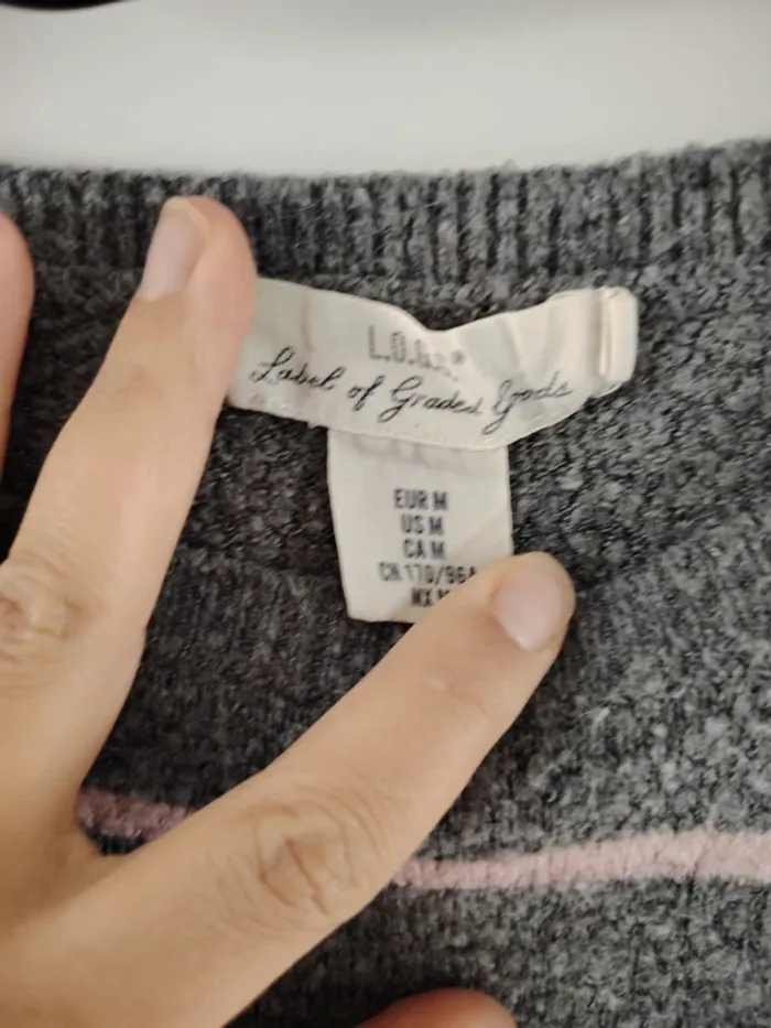 pull gris & rose taille M - photo numéro 3