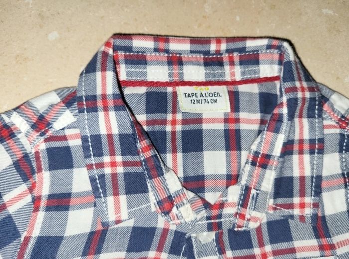 Ensemble chemise à carreaux et pantalon 12 mois - photo numéro 3