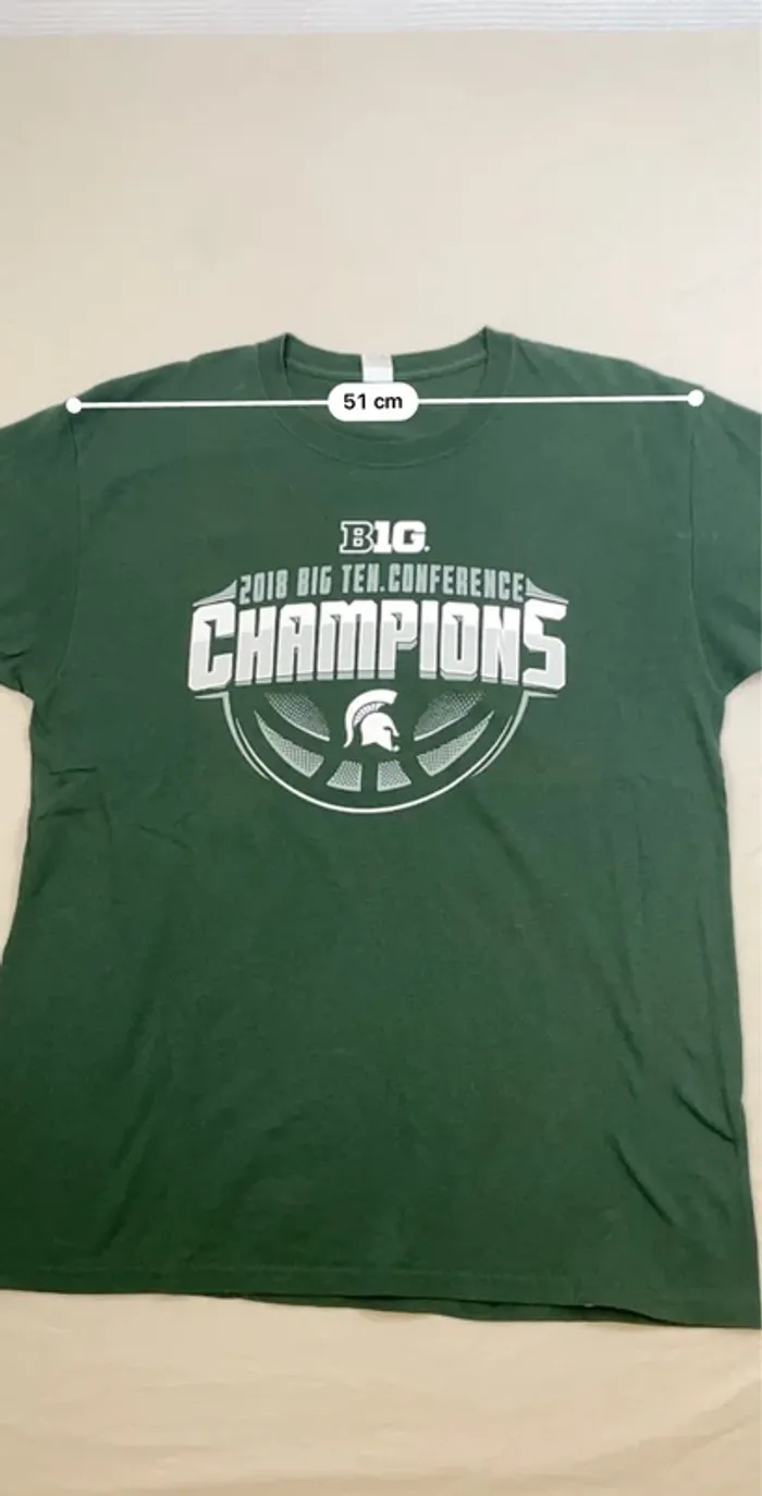 T-shirt imprimé sport USA, homme, été, vert, L, 2018 Big Ten. Conference champions - photo numéro 4