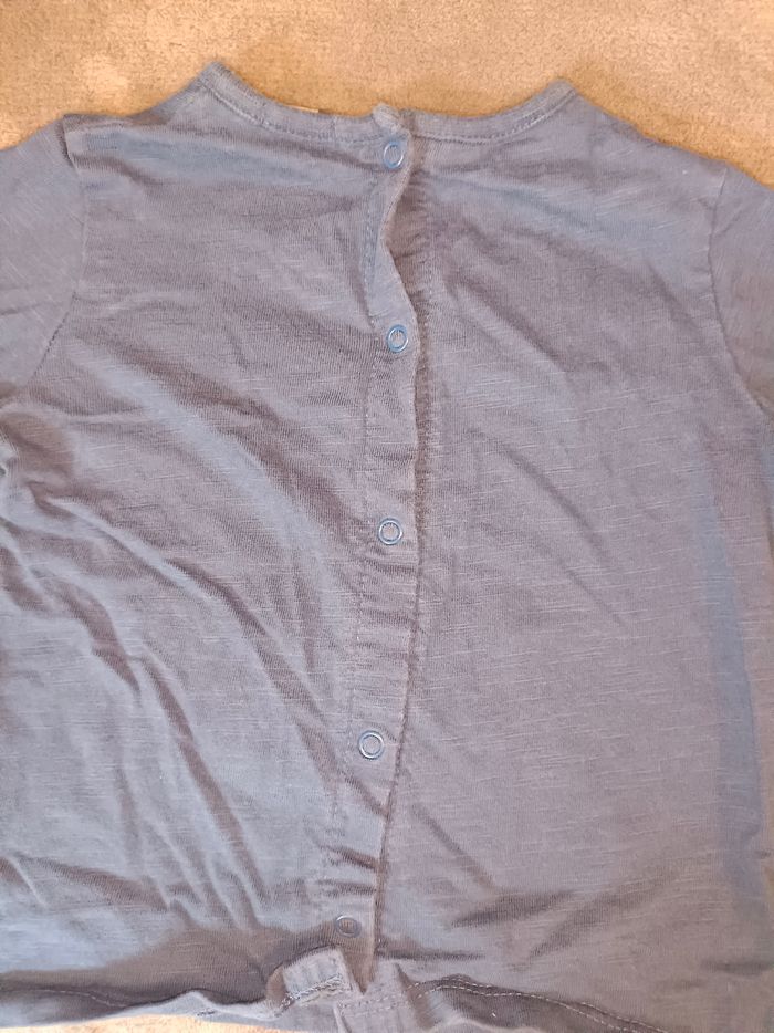 Tee-shirt bleu manches longues - motif robot - photo numéro 5