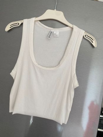Débardeur côtelé blanc femme H&M 38