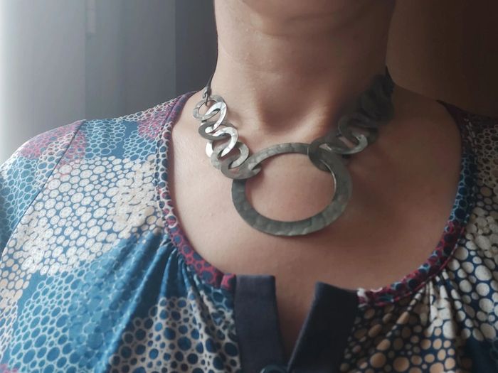 Collier anneaux métal mat - photo numéro 3