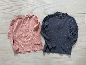 Lot de 2 T shirt ms col montanti coton bio 36 mois