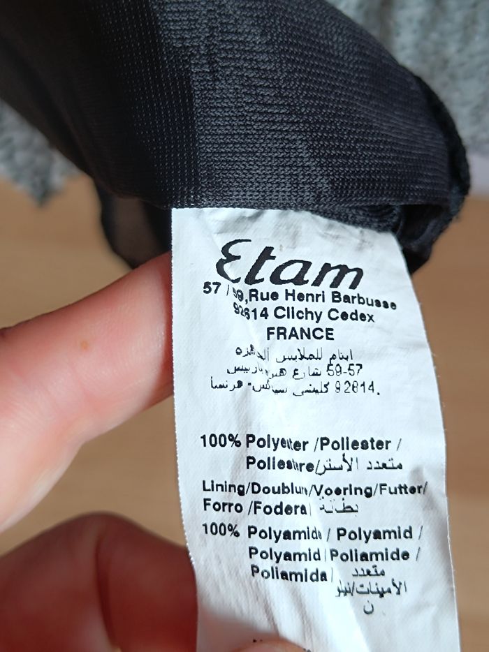 Blouse noire et écru Etam T.38 - photo numéro 8