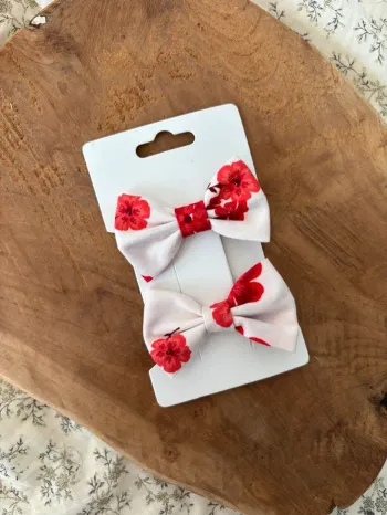 Barrettes  rouge de garance