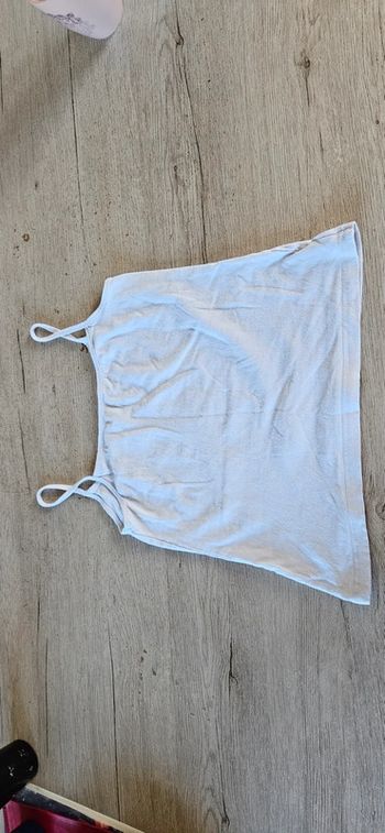 Débardeur gris très clair à bretelles, TQF, taille 14 ans