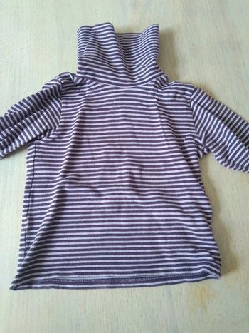 Sous-pull rayures violettes 6 ans