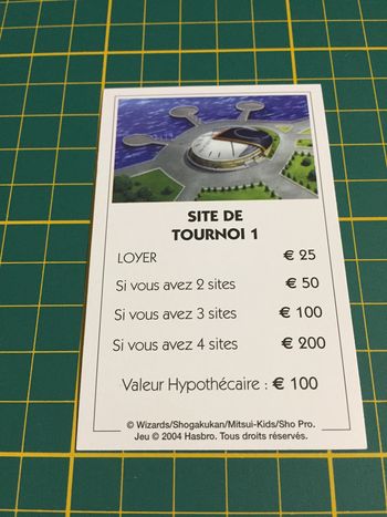 Carte Site de tournoi 1 pièce détachée Monopoly Duel Masters Hasbro Parker Wizards #A64