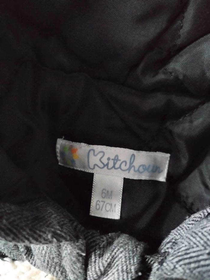 Manteau garçon gris capuche 6mois - photo numéro 3