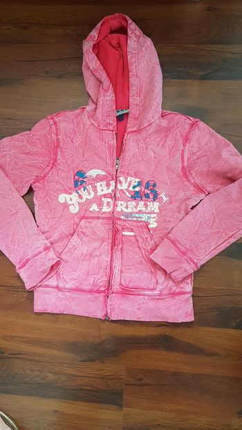 Gilet capuche rose ikks