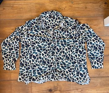 Chemise chic imprimé bleu/blanc - Bréal