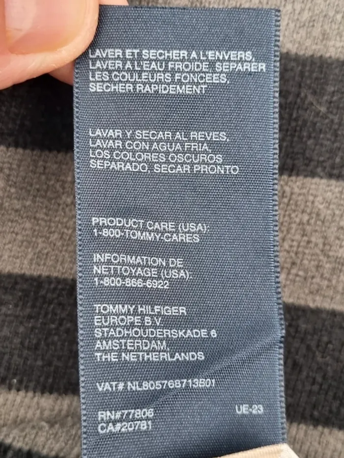 Pull rayé gris Tommy Hilfiger – Taille L Femme - photo numéro 9
