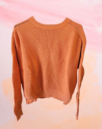 Pull orange en maille femme taille M Camaïeu