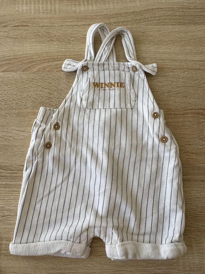 Ensemble salopette short et tshirt blanc moutarde Winnie Disney - photo numéro 3