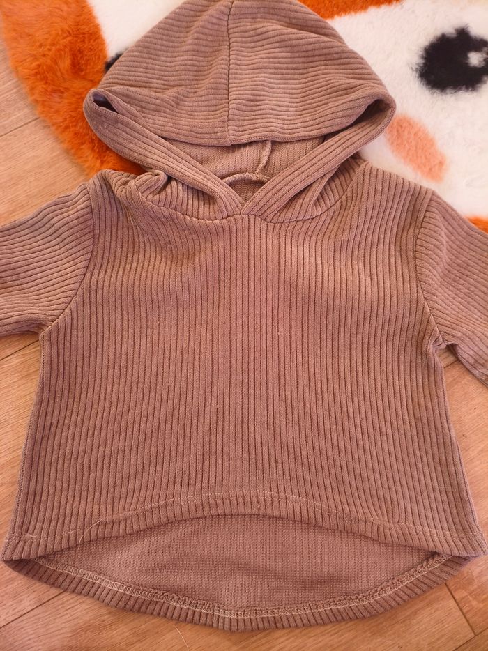 Ensemble fille beige marron velours - photo numéro 4