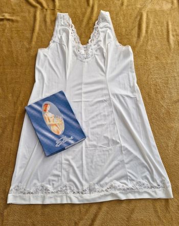 Nuisette/ fond de robe antistatique ivoire à dentelle