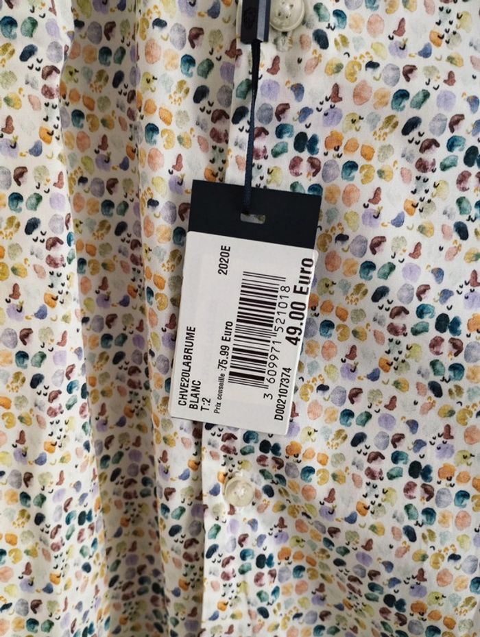 Chemise homme stretch slim fit taille 2 multicolore Izac - photo numéro 5