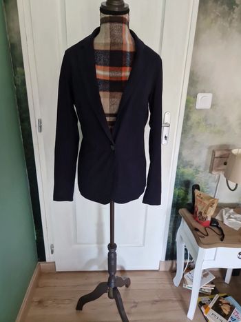 Veste de blazer cintrée taille 36 bleu navy camaïeu