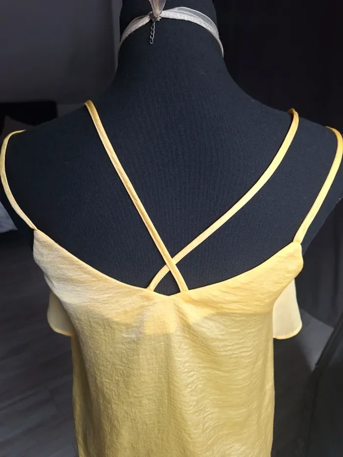 Top/débardeur jaune satin - photo numéro 2
