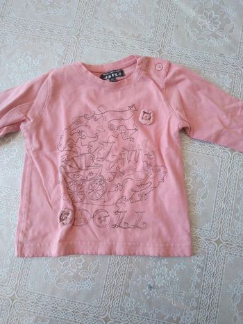 Tee-shirt rose Little Doll 12 mois
