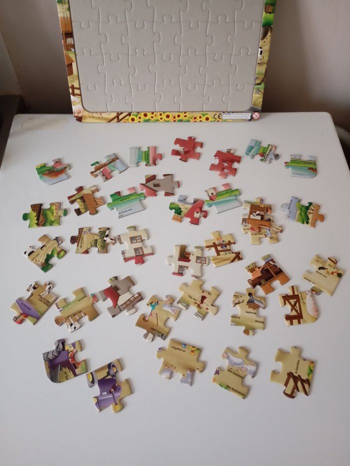 Puzzle 35 pièces.   À la ferme . Apprendre des mots . Parfait état. - photo numéro 9
