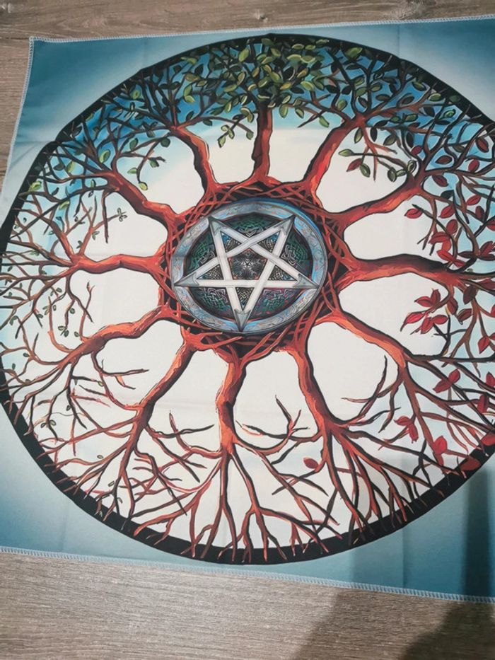 Nappe de tarot ou divinatoire pentagramme arbre de vie - photo numéro 2
