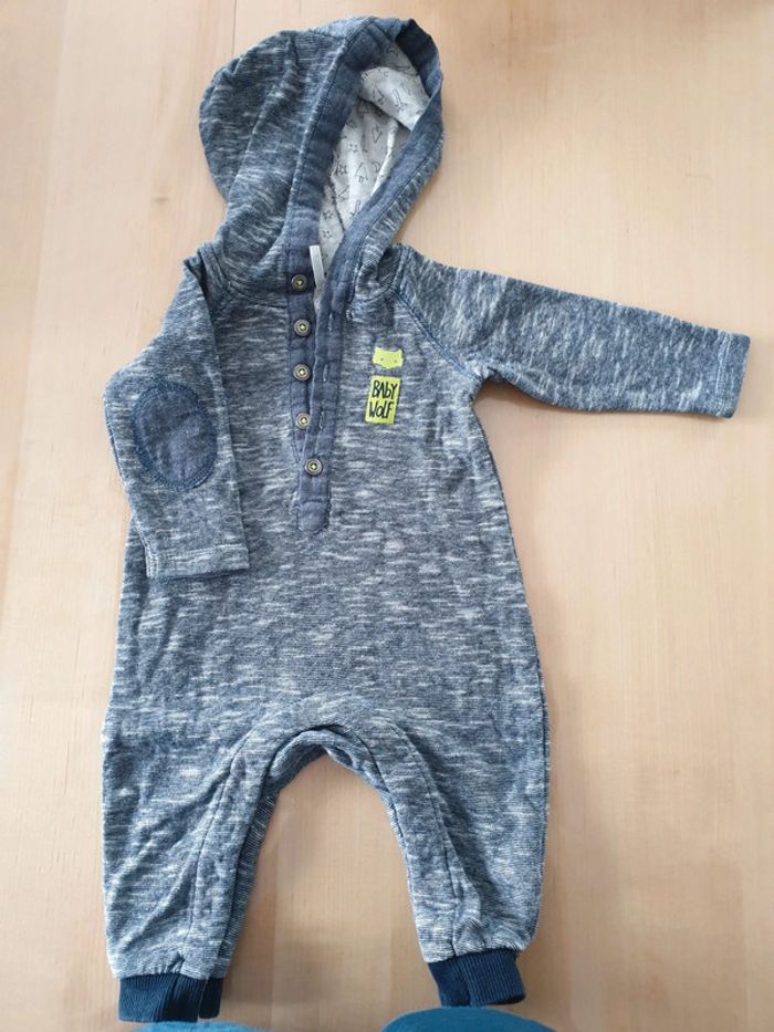 Combinaison à capuche bébé 3 mois anthracite baby wolf