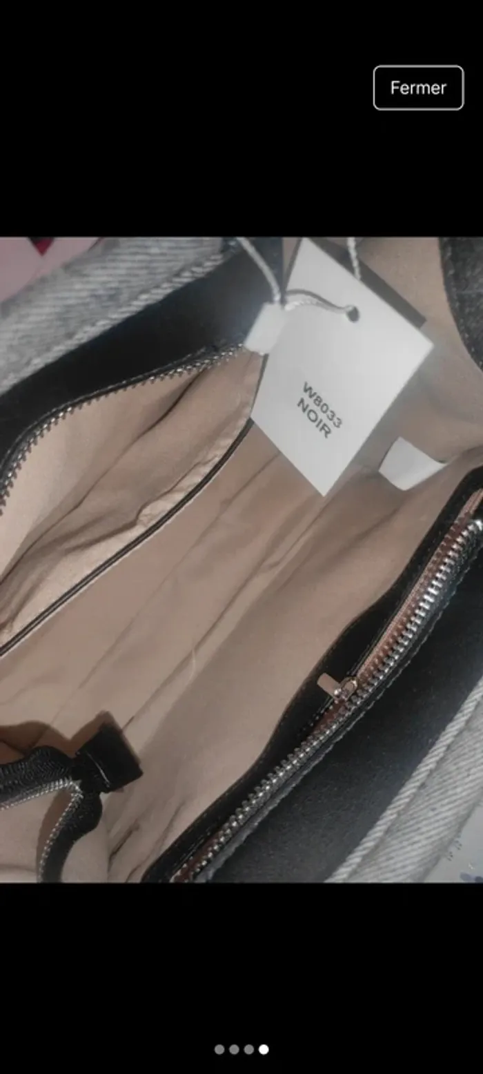 Sac à main the tote bag noir et gris neuf - photo numéro 4