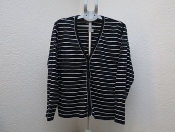 gilet rayé bleu marine & blanc m&s mode xxl grande taille