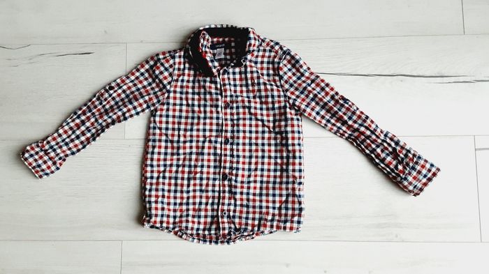 Vêtement garçon chemise manches longues à carreaux Okaïdi 4 ans
