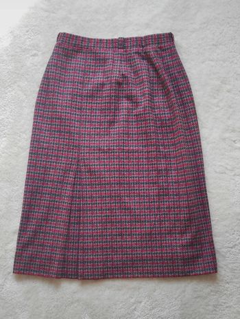 Jupe vintage mi longue Marcelle Griffon 38 motif pieds de poule