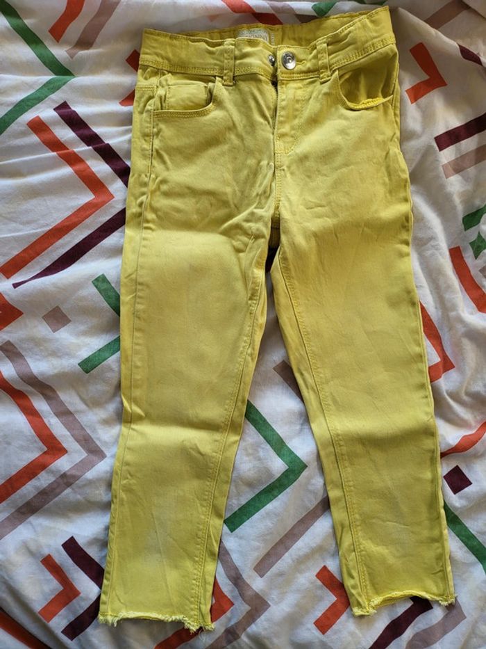 Pantalon 3/4 jaune 9 ans Skinny - photo numéro 2