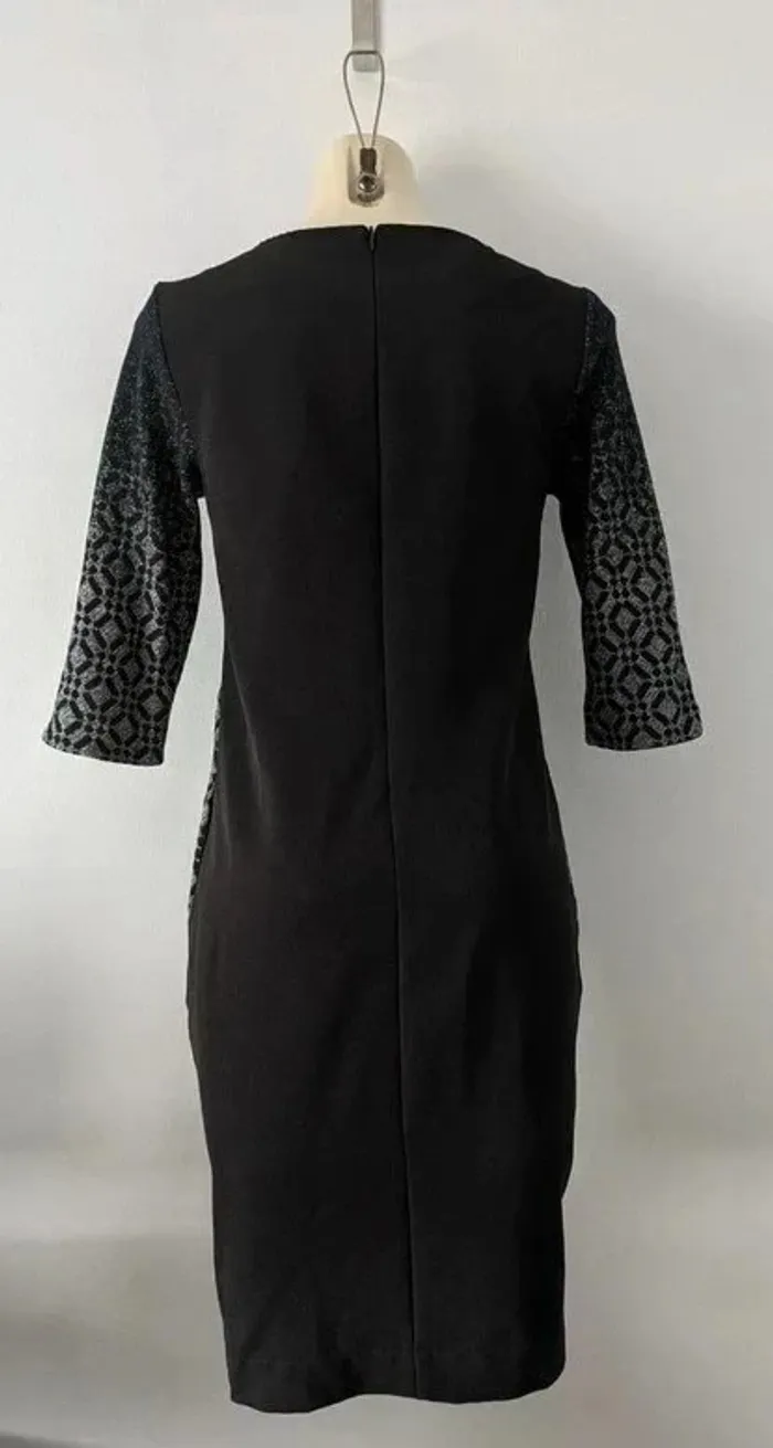 Robe noire et grise manches 3/4 - Ninati - taille 36 - photo numéro 3