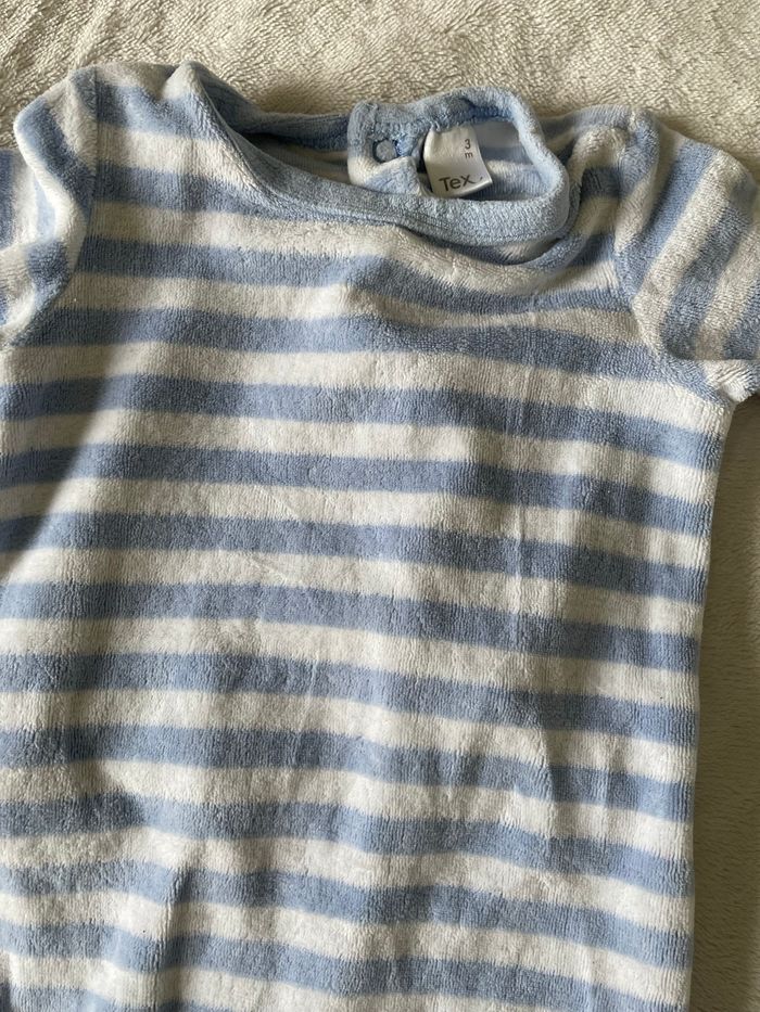 Lot de 3 pyjamas velours taille 3 mois (OBAÏBI, ORCHESTRA, TEX) - photo numéro 3