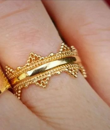 Bague structurée couronne plaqué or 18k taille 50