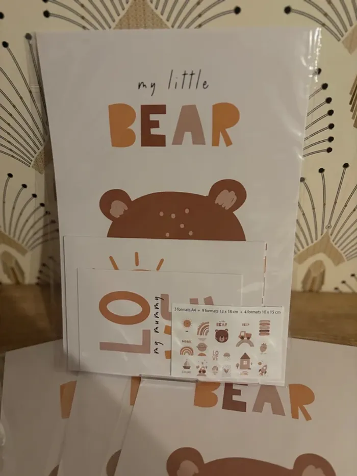 Affiches “Univers Doux Bébé II” pour chambre enfant