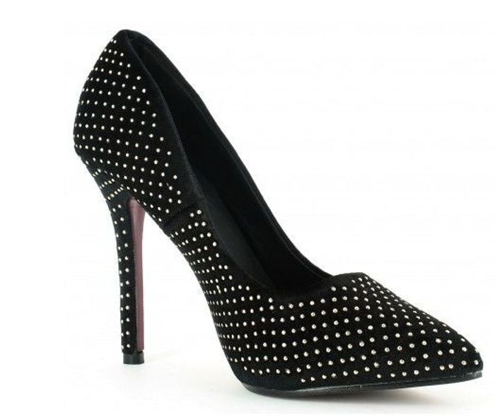 Escarpin Noir Neuf avec strass – T39 - Talons 11 cm