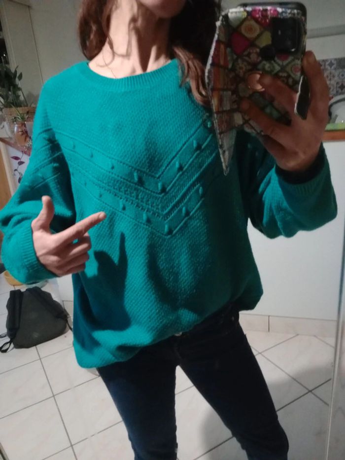 Pull femme taille 5 vert émeraude p - photo numéro 5