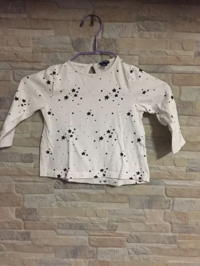 T-shirt blanc étoiles Kiabi 77/82