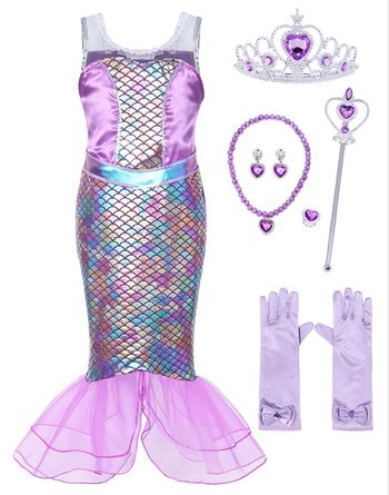 Déguisement sirène violette et ces accessoires Taille 5-6ans