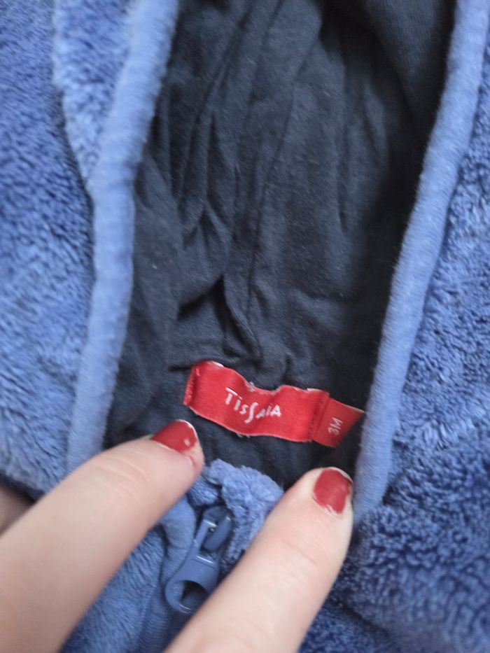 Gilet chaud bleu tisaia 3mois - photo numéro 3