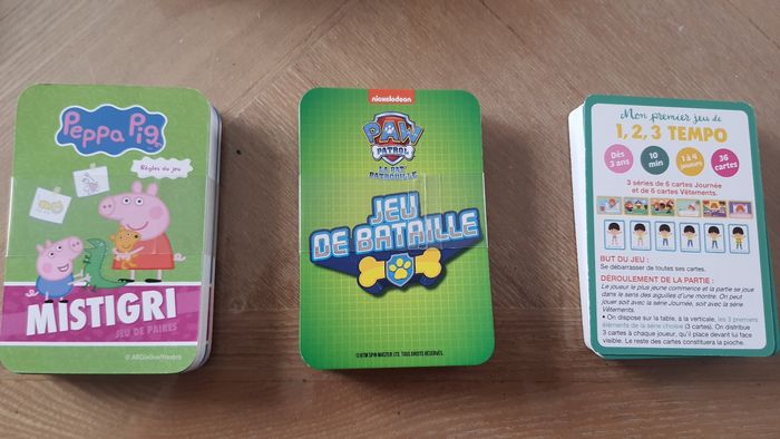 Lot 3 jeux de cartes Mistigri,  Bataille,  1.2.3 Tempo - photo numéro 3
