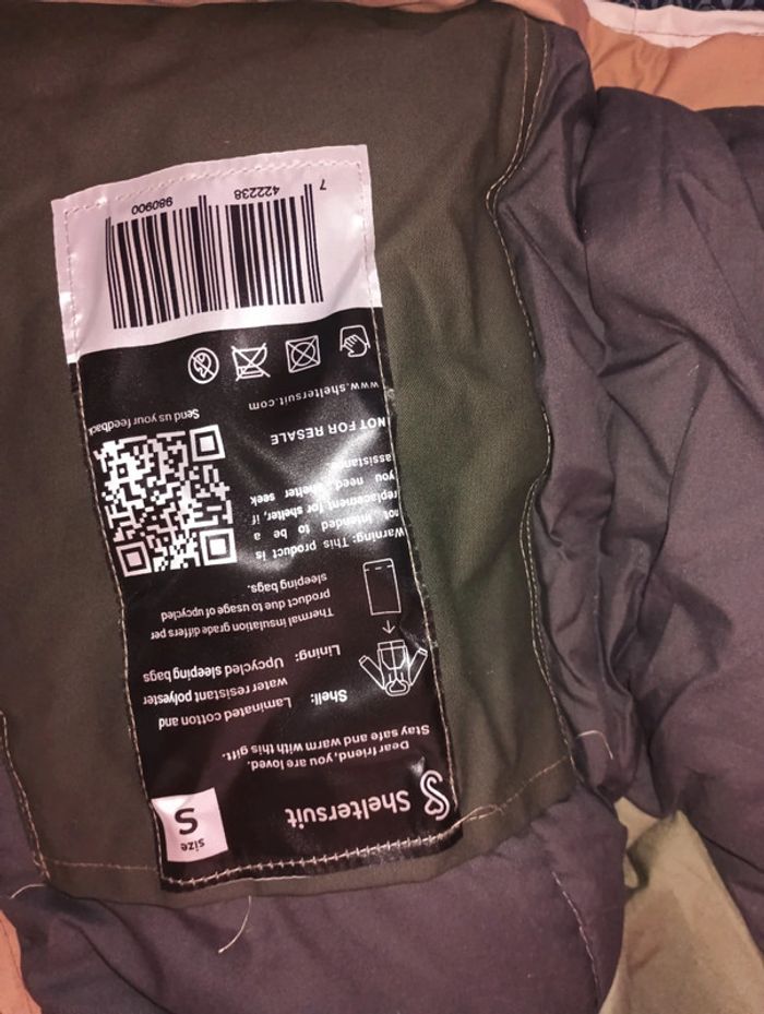 Camping Manteau combinaison Duvet homme taille S marque sheltersuit excellent état - photo numéro 5
