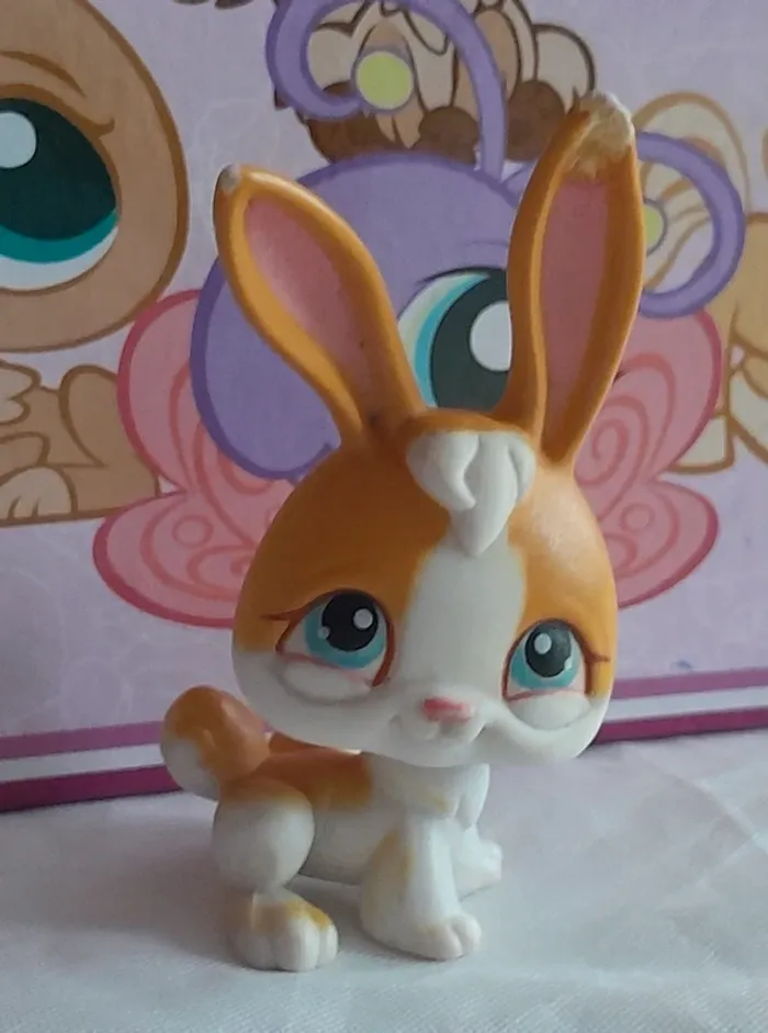 Figurine Littlest Pet Shop Lapin orange et blanc - photo numéro 1