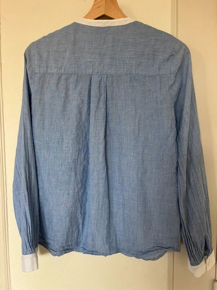 Chemisier chemise Bérénice taille 36 chic bohème bleu et blanc - photo numéro 5