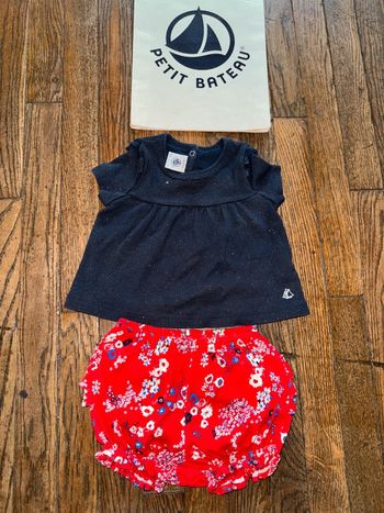 T-shirt et short petit bateau 6 mois